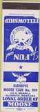 Matchbook Cover - Matchbook Cover Moose Lodge Glendive MT