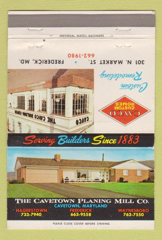 Matchbook Cover - Cavco Custom Homes Frederick MD Cavetown 40 Strike