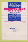 Matchbook Cover - Country Club Cleaning Warren RI 40 Strike