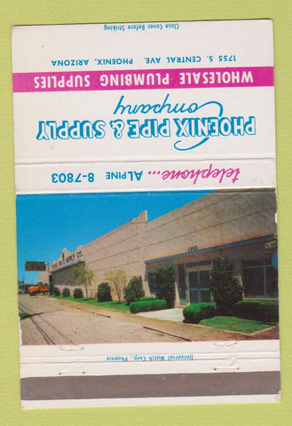 Matchbook Cover - Phoenix Pipe and Supply AZ 40 Strike