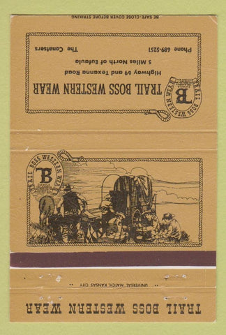 Matchbook Cover - Trail Boss Western Clothes Eufaula TX 40 Strike