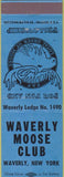 Matchbook Cover - Matchbook Cover Moose Lodge Waverly NY light blue