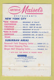 Matchbook Cover - Arthur Maisel's Steak Restaurant New York City 40 Strike