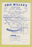 Matchbook Cover - Obie Miller's Steak House Lancaster PA 40 Strike