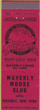 Matchbook Cover - Matchbook Cover Moose Lodge Waverly NY red