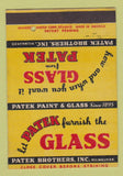 Matchbook Cover - Patek Bros Glass Milwaukee WI SAMPLE 40 Strike