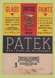 Matchbook Cover - Patek Bros Glass Milwaukee WI SAMPLE 40 Strike