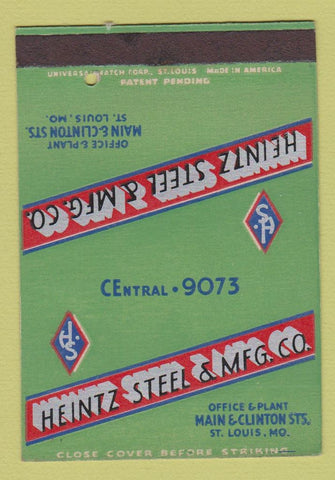 Matchbook Cover - Heintz Steel St Louis MO SAMPLE 40 Strike