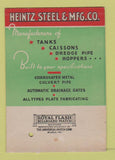 Matchbook Cover - Heintz Steel St Louis MO SAMPLE 40 Strike