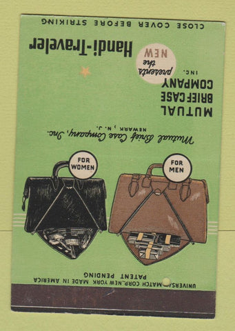 Matchbook Cover - Mutual Briefcase luggage Newark NJ SAMPLE 40 Strike