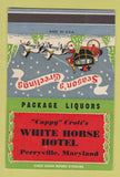 Matchbook Cover - White Horse Hotel Perryville MD SAMPLE Christmas 40 Strike