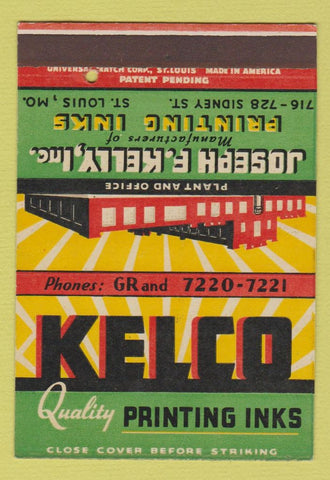 Matchbook Cover - Kelco Printing Inks St Louis MO SAMPLE 40 Strike