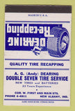 Matchbook Cover - AG Dearing Tire Service New Albany IN SAMPLE 40 Strike