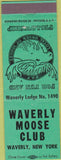 Matchbook Cover - Matchbook Cover Moose Lodge Waverly NY light green