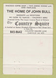 Matchbook Cover - The County Squire Oakville ON 40 Strike