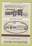 Matchbook Cover - Willows Restaurant Everett PA 40 Strike