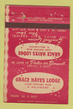 Matchbook Cover - Grace Hayes Lodge North Hollywood CA WEAR 40 Strike
