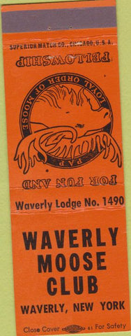 Matchbook Cover - Matchbook Cover Moose Lodge Waverly NY orange