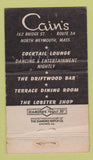 Matchbook Cover - Cain's Restaurant North Weymouth MA WORN 36 Strike