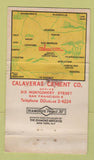 Matchbook Cover - Calaveras Cement frog jumping CA San Francisco WORN 36 Strike