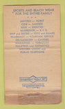Matchbook Cover - Moodie's Clothes Indian Rocks Beach FL girlie WORN 36 Strike