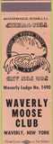Matchbook Cover - Matchbook Cover Moose Lodge Waverly NY peach