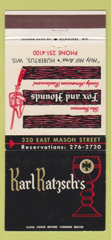 Matchbook Cover - Karl Ratzsch's Hubertus WI 30 Strike