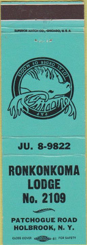 Matchbook Cover - Matchbook Cover Moose Lodge Holbrook NY