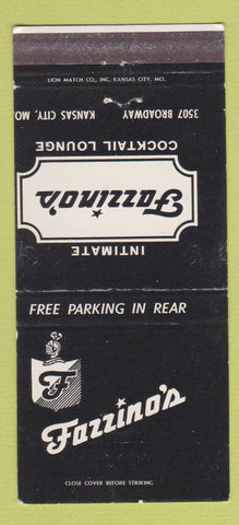 Matchbook Cover - Fazzino's Cocktail Lounge Kansas City MO MISCUT 30 Strike