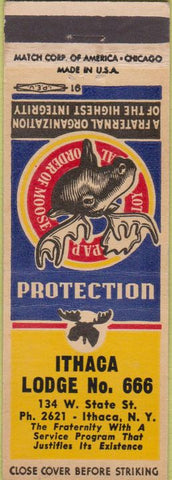 Matchbook Cover - Matchbook Cover Moose Lodge Ithaca NY