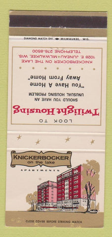 Matchbook Cover - Knickerbocker Apartments Milwaukee WI 30 Strike