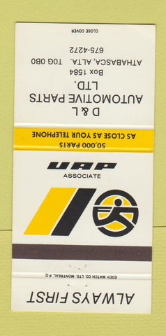 Matchbook Cover - UAP Auto Parts D&L Athabasca AB 30 Strike