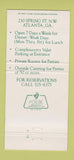Matchbook Cover - Diplomat Atlanta GA restaurant 30 Strike
