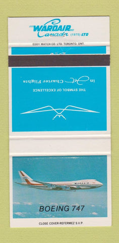 Matchbook Cover - Wardair Canada Boeing 747 30 Strike