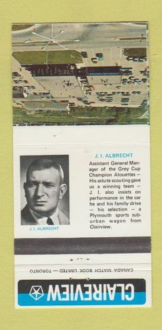 Matchbook Cover - Claireview Chrysler Pointe Claire QC JI Albrecht 30 Strike