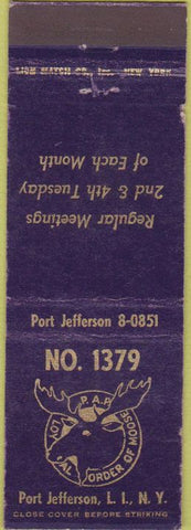 Matchbook Cover - Matchbook Cover Moose Lodge Port Jefferson LI NY