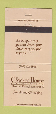 Matchbook Cover - Crocker House Country Inn Hancock Point ME 30 Strike