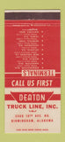 Matchbook Cover - Deaton Truck Lines Trucking Birmingham AL 30 Strike