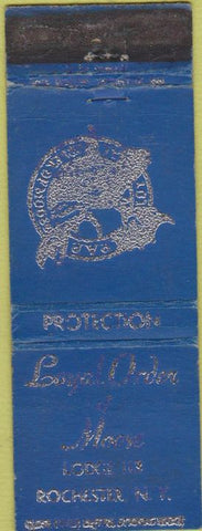 Matchbook Cover - Matchbook Cover Moose Lodge Rochester NY WORN