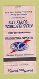 Matchbook Cover - Atlas Electrical Supply Edmonton AB 30 Strike