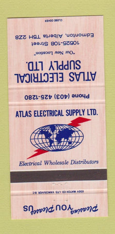 Matchbook Cover - Atlas Electrical Supply Edmonton AB 30 Strike