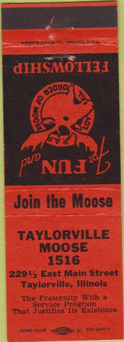 Matchbook Cover - Matchbook Cover Moose Lodge Taylorville IL