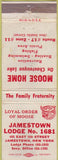 Matchbook Cover - Matchbook Cover Moose Lodge Jamestown NY WORN