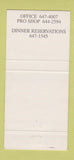 Matchbook Cover - Chester Valley Golf Club Malvern PA 30 Strike
