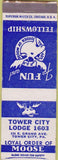 Matchbook Cover - Matchbook Cover Moose Lodge Tower City PA