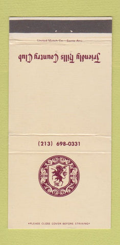 Matchbook Cover - Friendly Hills Country Club 30 Strike