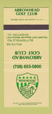 Matchbook Cover - Arrowhead Golf Club Wheaton IL 30 Strike