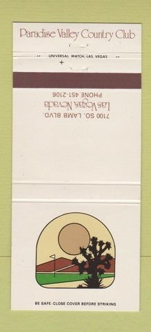 Matchbook Cover - Paradise Valley Country Club Las Vegas NV 30 Strike