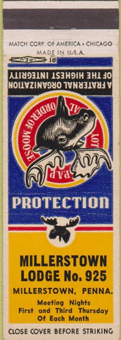 Matchbook Cover - Matchbook Cover Moose Lodge Millerstown PA
