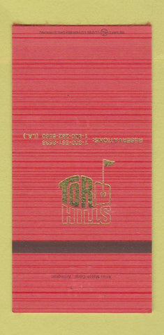 Matchbook Cover - Toro Hills Golf  Many LA 30 Strike